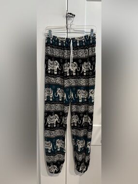 Lucky Elephant Print Relaxed Women's Harem Yogi Pants